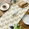 Beige Ghost Soft Plush Faux Fur Jacquard Halloween Table Runner
